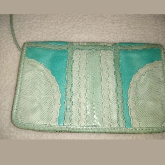 Vintage Python Turquoise Carlos Falchi Pegasus Bag - Picture 3 of 8